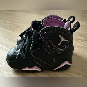 Jordan Toddler Girl Black and Purple High Top Sneakers